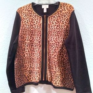 Chico's Animal Print Sweater Size 2 or L